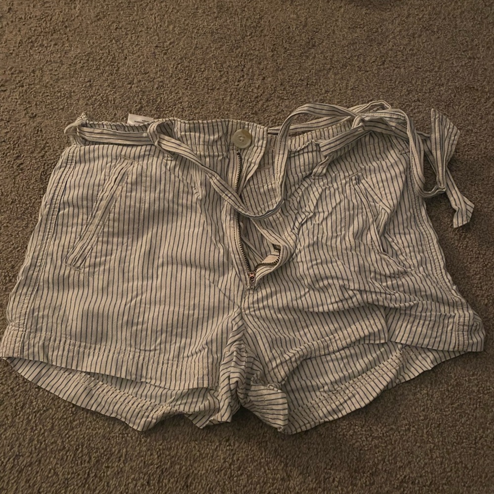 Blue and white striped American eagle shorts